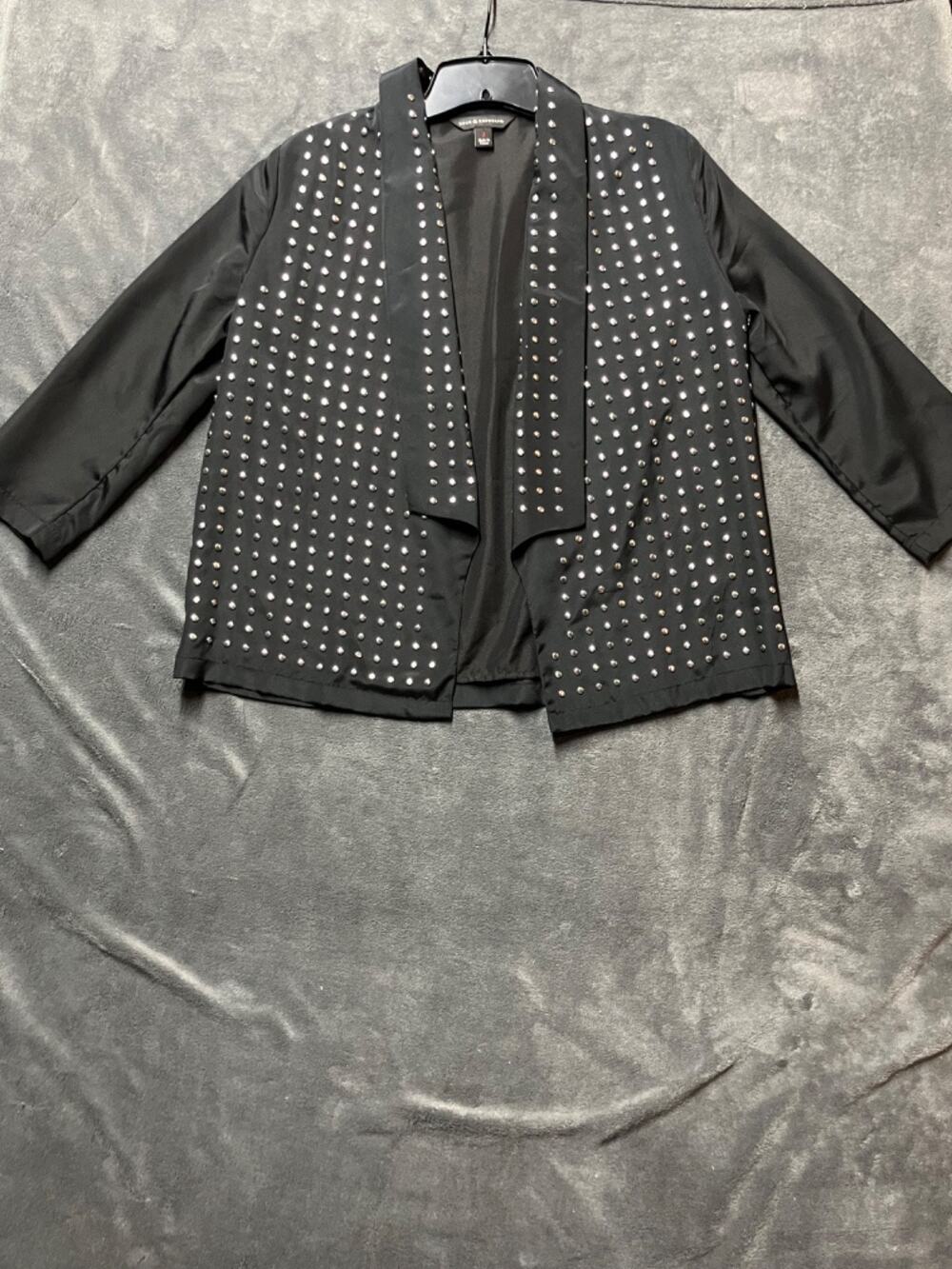 Rock&Republic Studded Open Front Jacket Woman Sz 4 Goth Glam Punk Rock Moto Bike